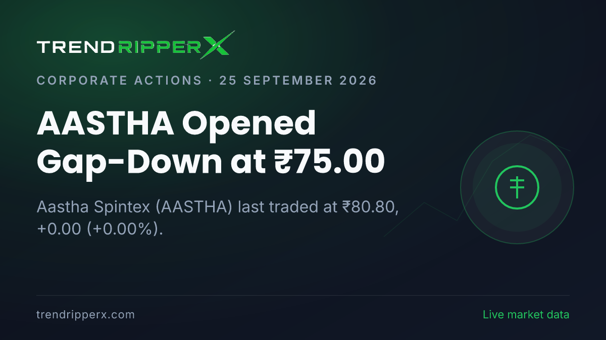 AASTHA Opened Gap-Down at ₹75.00: Inside the Corporate Action Story Moving Aastha Spintex Shares
