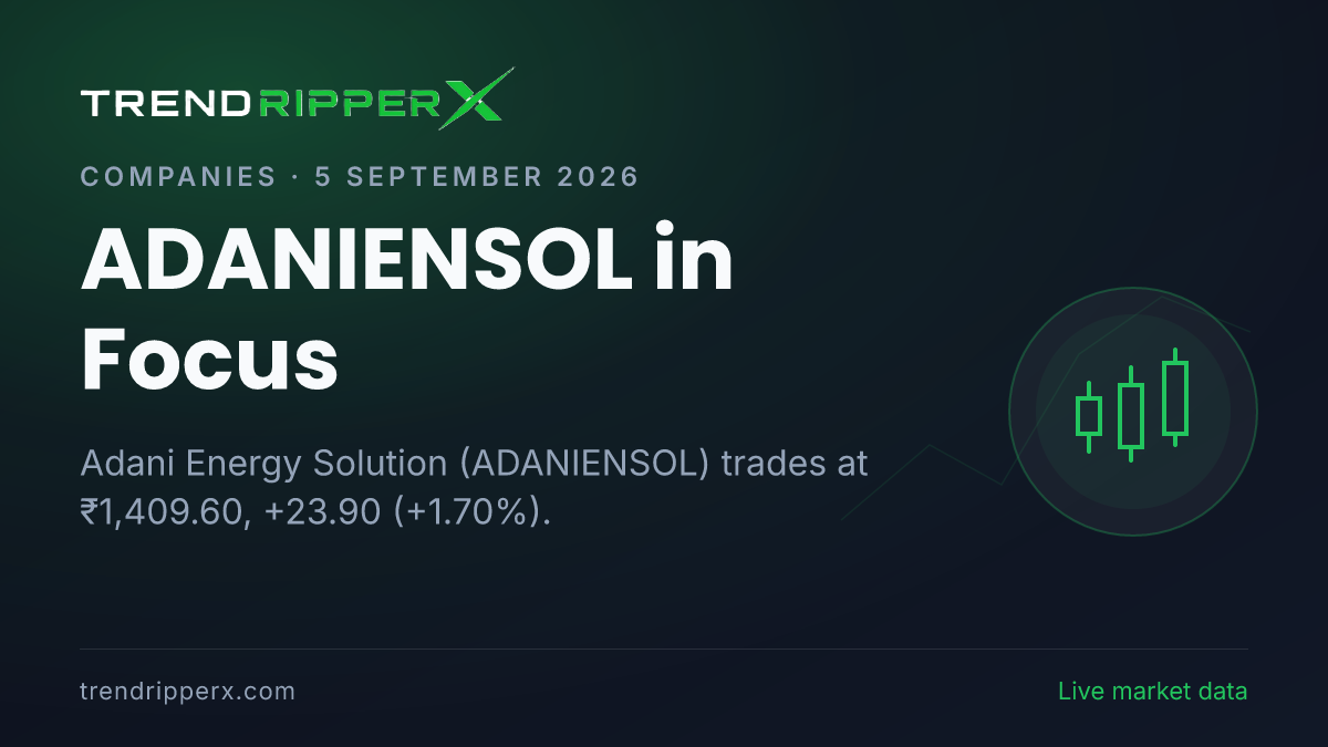 ADANIENSOL in Focus: Adani Energy Solution Share Price Opens Gap-Down at ₹1,385.60 on Rising Newsflow
