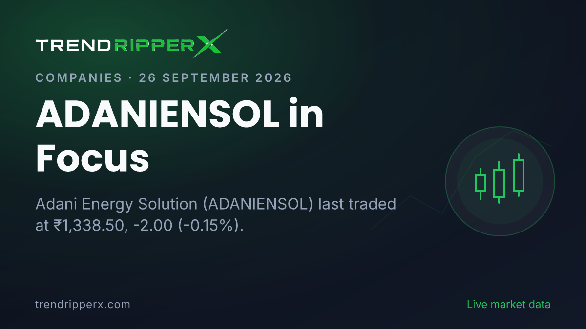 ADANIENSOL in Focus: Adani Energy Solution Share Price Traded Flat at ₹1,338.50 on Rising Newsflow
