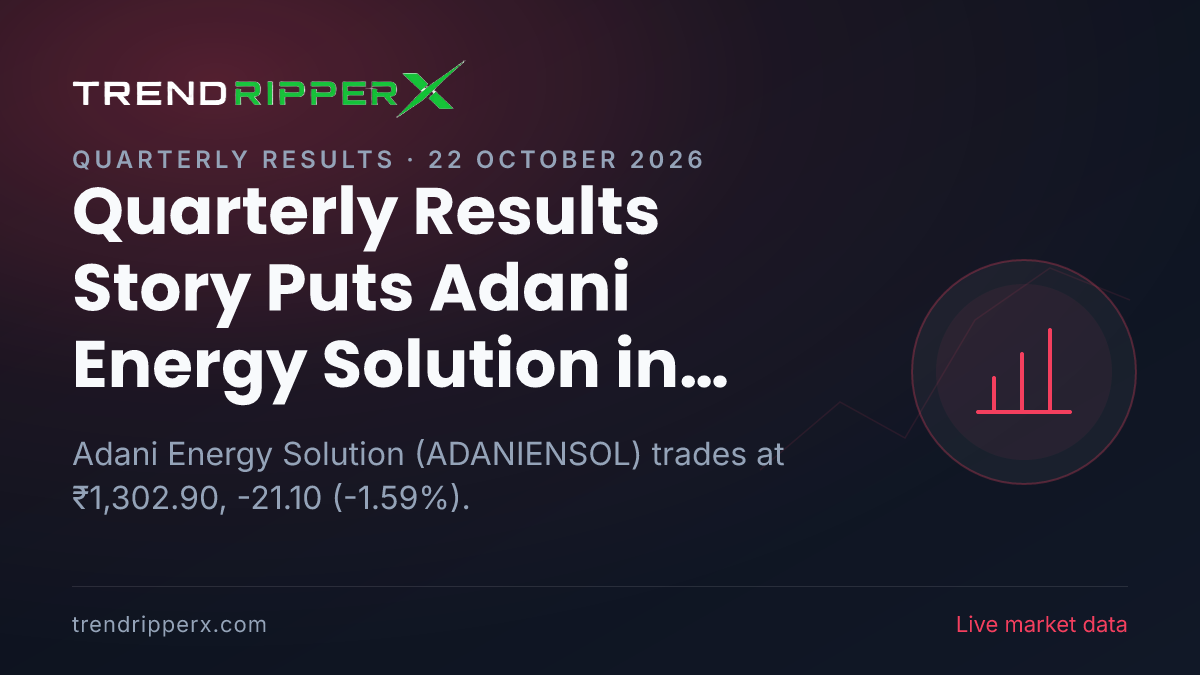 Quarterly Results Story Puts Adani Energy Solution in Play: Share Price Edges Lower to ₹1,302.90, and Here Is the Arithmetic