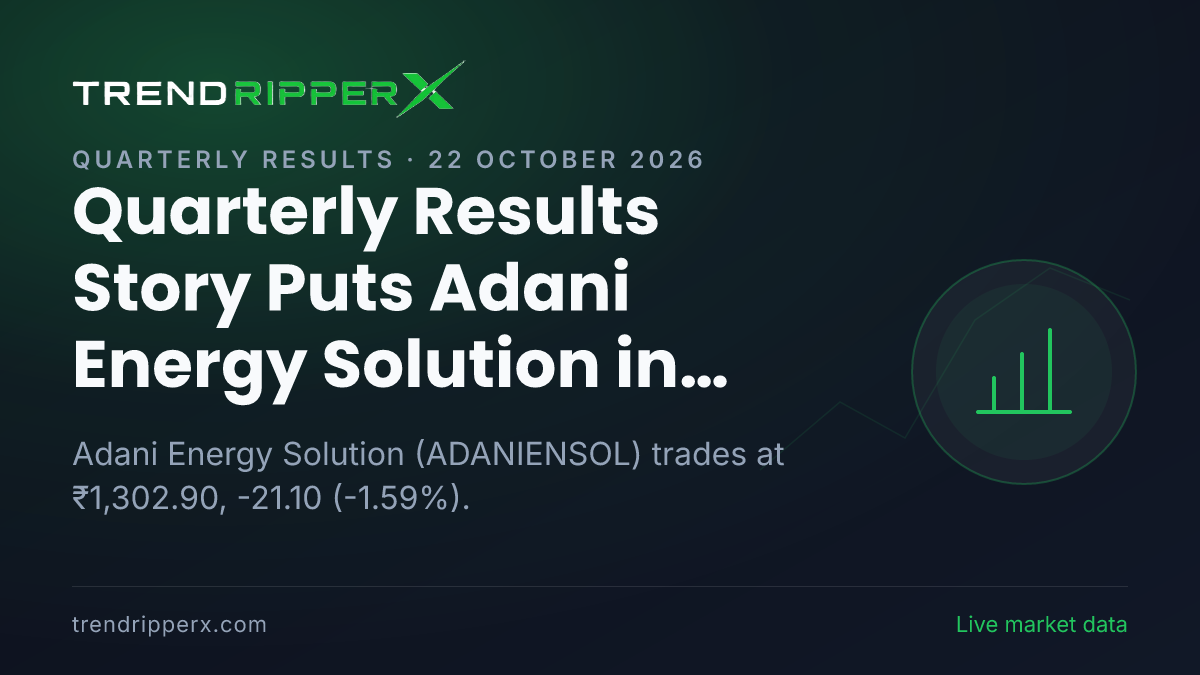 Quarterly Results Story Puts Adani Energy Solution in Play: Share Price Edges Lower to ₹1,302.90, and Here Is the Arithmetic