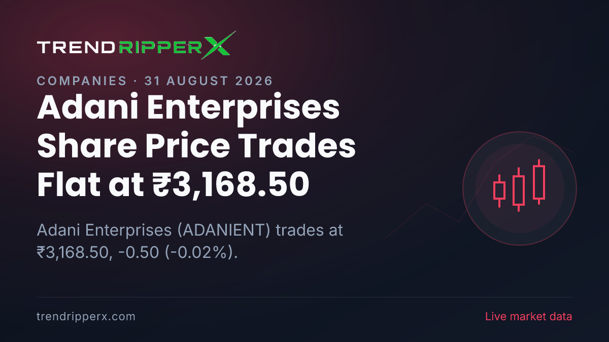 Adani Enterprises Share Price Trades Flat at ₹3,168.50: What Is Driving ADANIENT Today, and the Levels That Matter