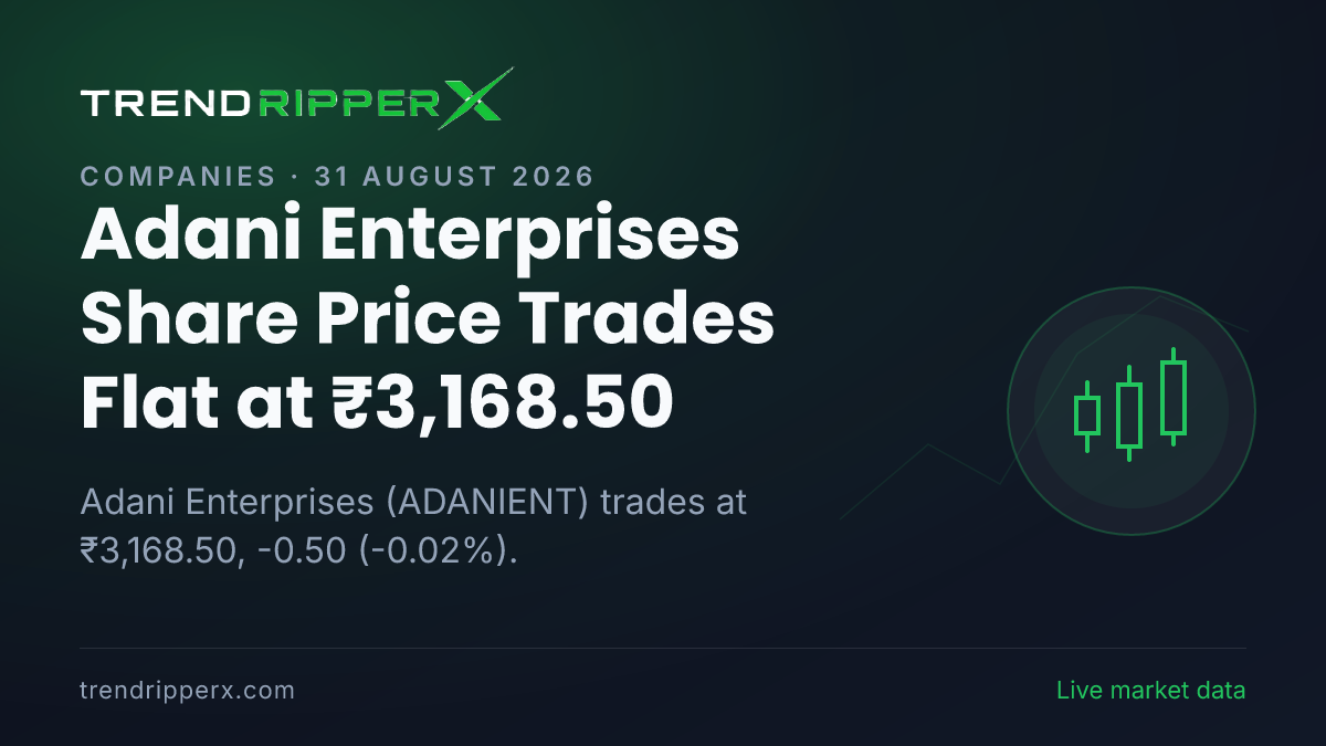 Adani Enterprises Share Price Trades Flat at ₹3,168.50: What Is Driving ADANIENT Today, and the Levels That Matter