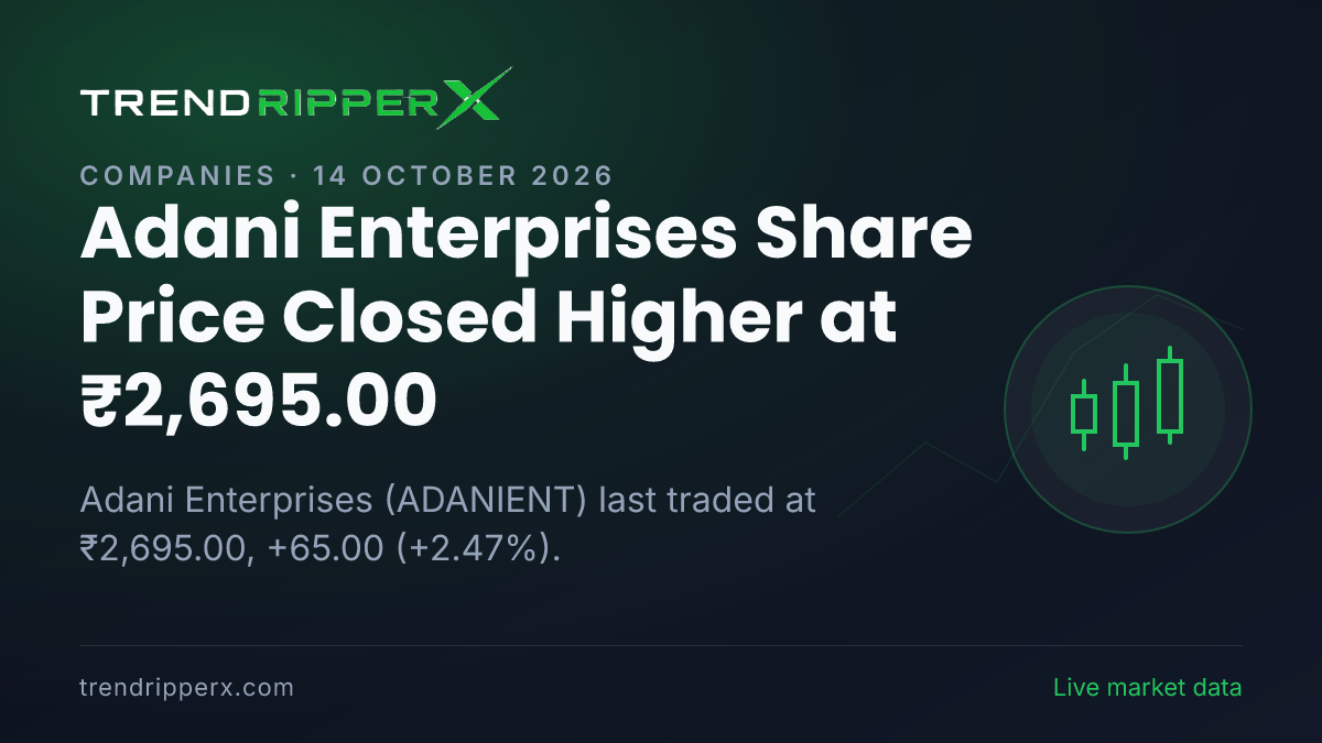 Adani Enterprises Share Price Closed Higher at ₹2,695.00: What Is Driving ADANIENT In Tuesday's Session, and the Levels That Matter