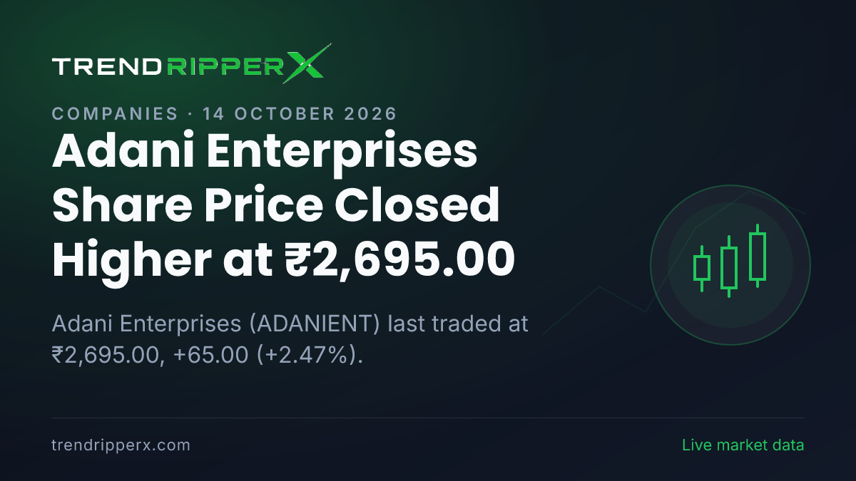 Adani Enterprises Share Price Closed Higher at ₹2,695.00: What Is Driving ADANIENT In Tuesday's Session, and the Levels That Matter
