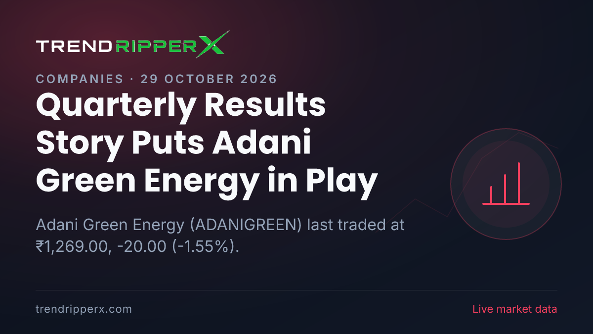 Quarterly Results Story Puts Adani Green Energy in Play: Share Price Closed Lower at ₹1,269.00, and Here Is the Arithmetic