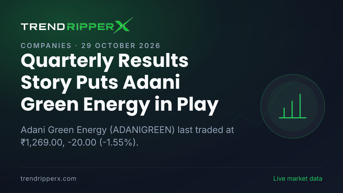 Quarterly Results Story Puts Adani Green Energy in Play: Share Price Closed Lower at ₹1,269.00, and Here Is the Arithmetic