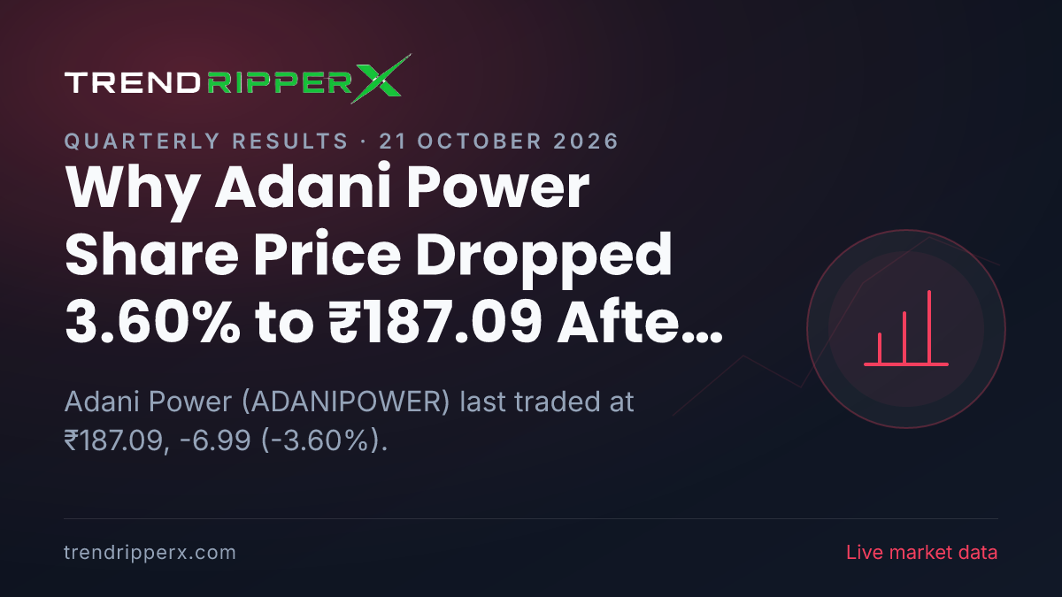 Why Adani Power Share Price Dropped 3.60% to ₹187.09 After Today's Close: the Quarterly Results Trigger, Explained