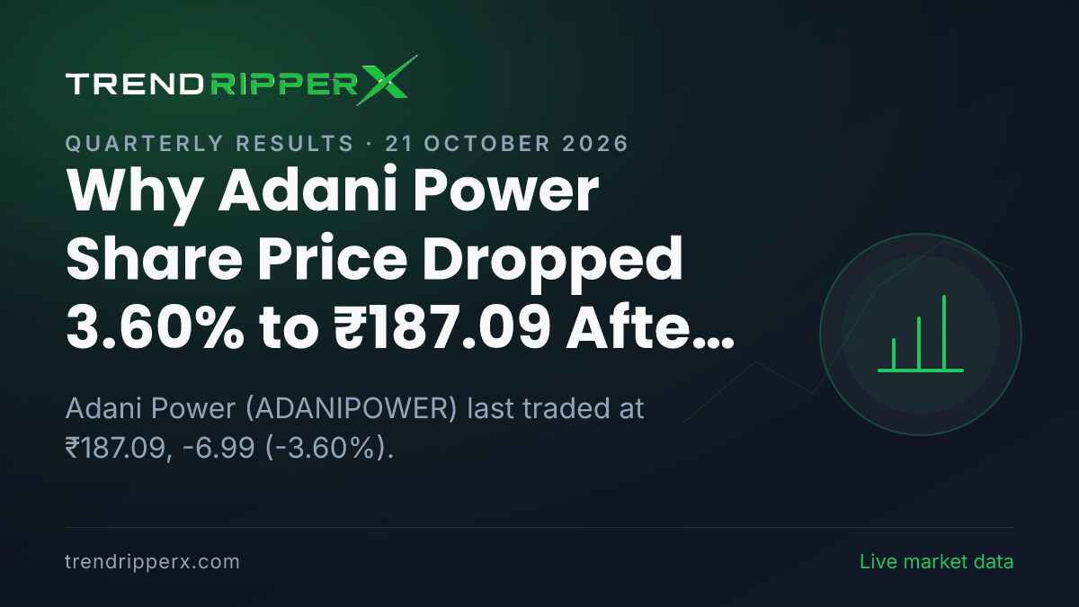 Why Adani Power Share Price Dropped 3.60% to ₹187.09 After Today's Close: the Quarterly Results Trigger, Explained