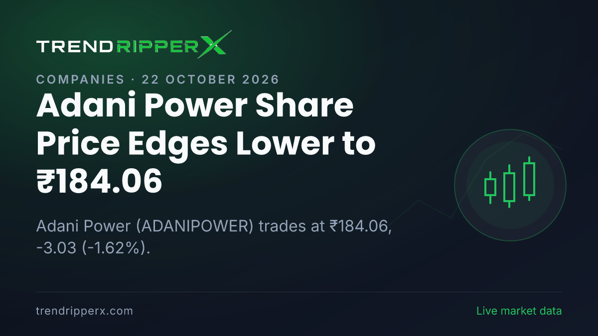 Adani Power Share Price Edges Lower to ₹184.06: What Is Driving ADANIPOWER Today, and the Levels That Matter