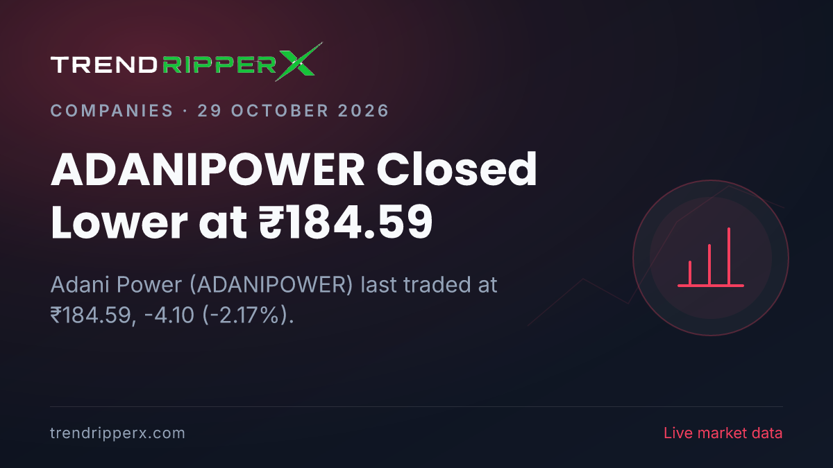 ADANIPOWER Closed Lower at ₹184.59: Inside the Quarterly Results Story Moving Adani Power Shares