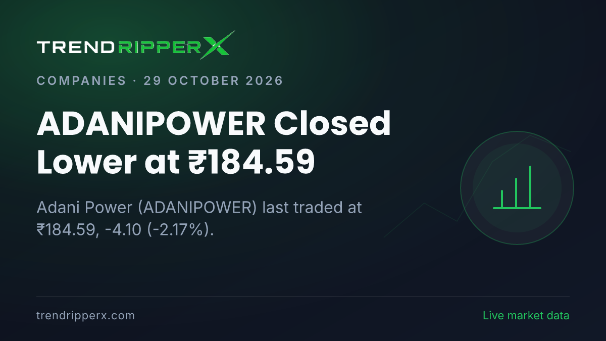 ADANIPOWER Closed Lower at ₹184.59: Inside the Quarterly Results Story Moving Adani Power Shares
