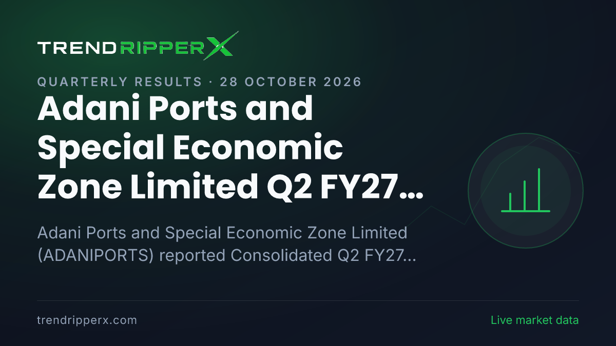 Adani Ports and Special Economic Zone Limited Q2 FY27 Results: Net Profit ₹3,682 cr, Revenue from operations ₹11,340 cr