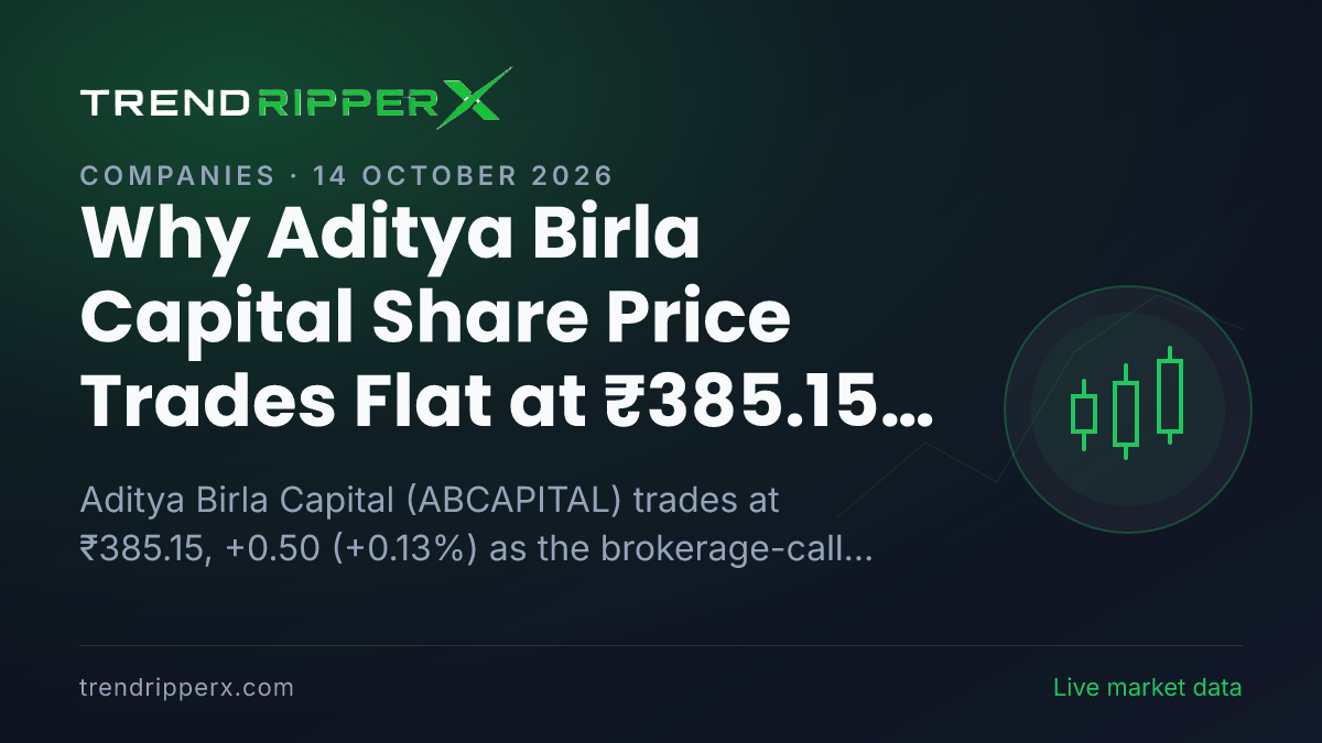 Why Aditya Birla Capital Share Price Trades Flat at ₹385.15 Today: the Brokerage Call Trigger, Explained