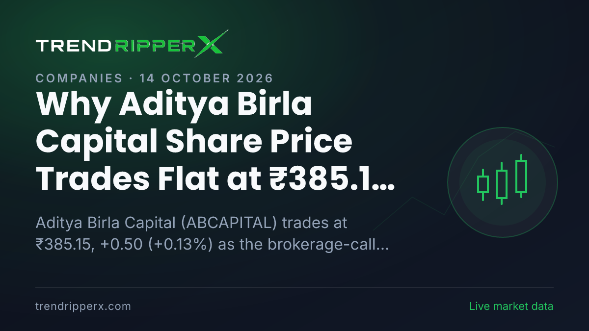Why Aditya Birla Capital Share Price Trades Flat at ₹385.15 Today: the Brokerage Call Trigger, Explained