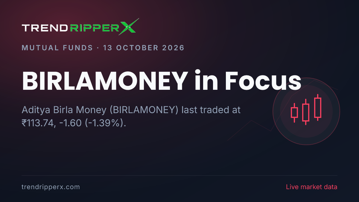 BIRLAMONEY in Focus: Aditya Birla Money Share Price Opened Gap-Down at ₹114.00 in the News Today