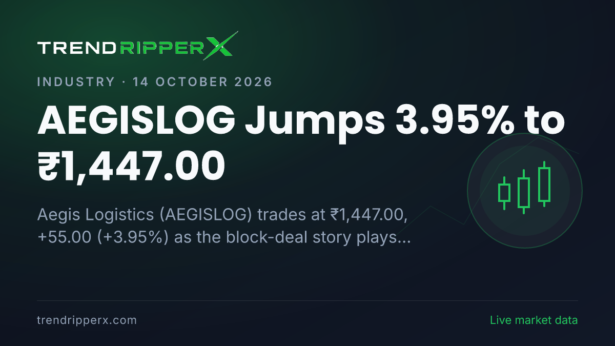 AEGISLOG Jumps 3.95% to ₹1,447.00: Inside the Block Deal Story Moving Aegis Logistics Shares