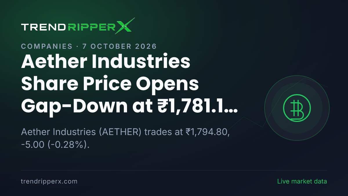 Aether Industries Share Price Opens Gap-Down at ₹1,781.10 Today — Volumes, 52-Week Range and What to Watch Next