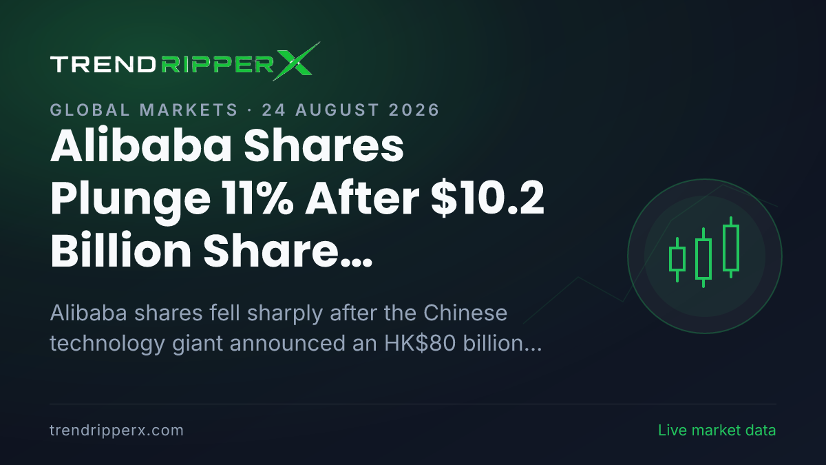 Alibaba Shares Plunge 11% After $10.2 Billion Share Placement to Fund AI Expansion