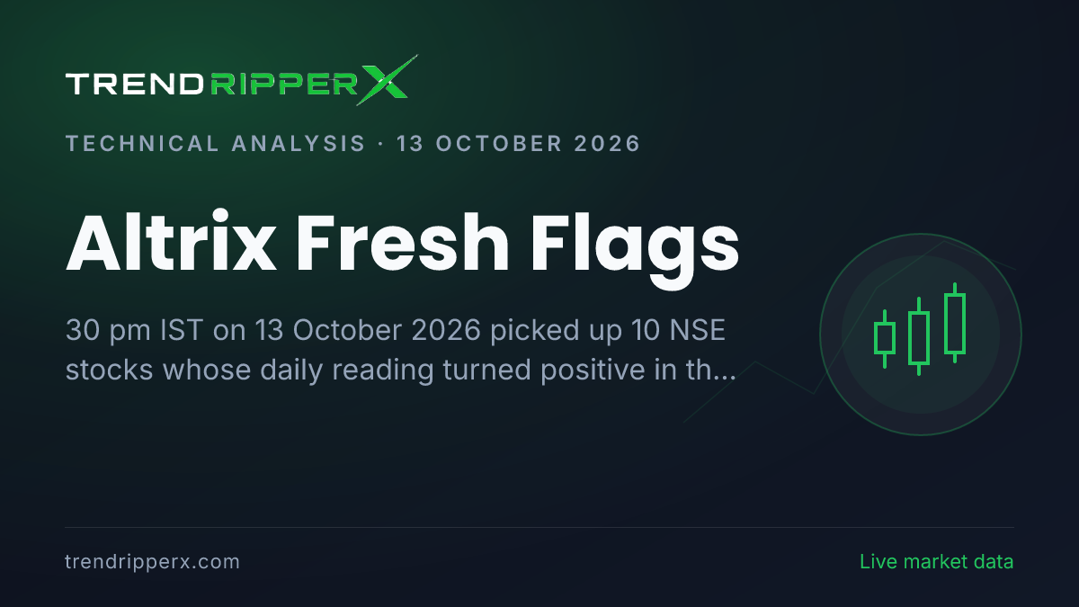 Altrix Fresh Flags (13 October 2026): 10 NSE Stocks Newly Turned Positive, 3 Newly Negative