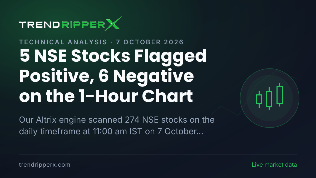 Altrix Scan (7 October 2026): 5 NSE Stocks Flagged Positive, 6 Negative on the 1-Hour Chart