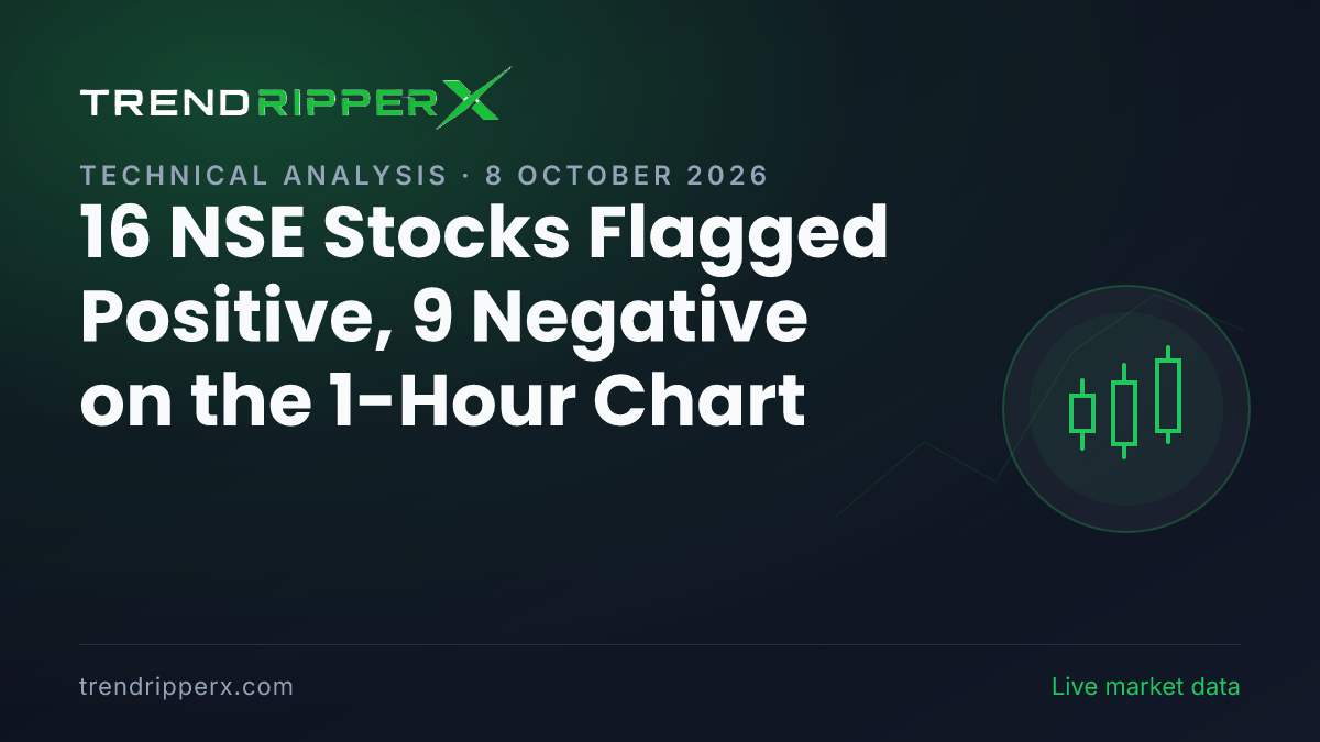 Altrix Scan (8 October 2026): 16 NSE Stocks Flagged Positive, 9 Negative on the 1-Hour Chart
