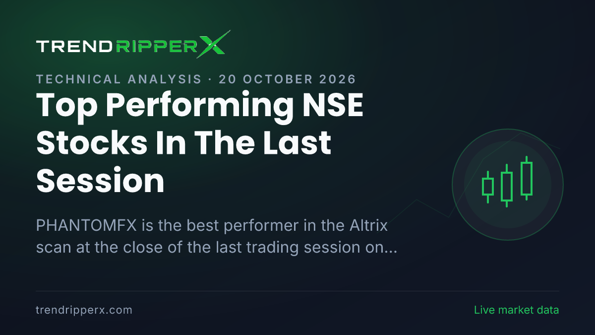 Top Performing NSE Stocks In The Last Session (20 October 2026): PHANTOMFX Leads, 4 Of The Top 15 Also Read Altrix Positive