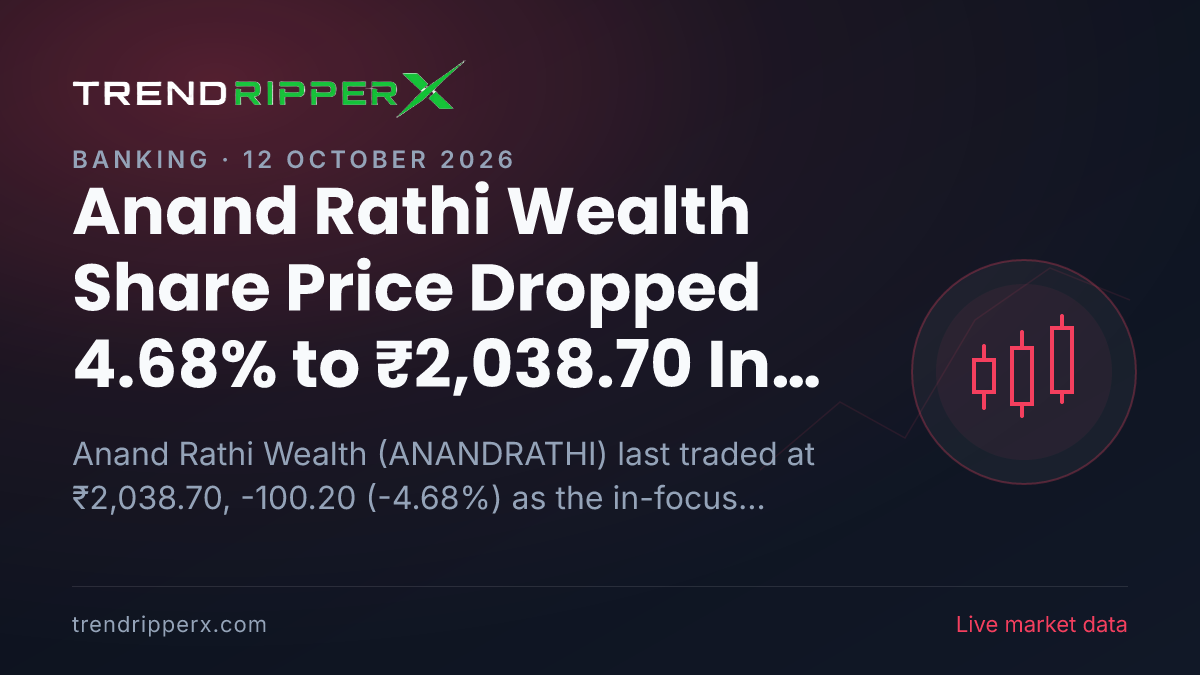 Anand Rathi Wealth Share Price Dropped 4.68% to ₹2,038.70 In Friday's Session — Volumes, 52-Week Range and What to Watch Next