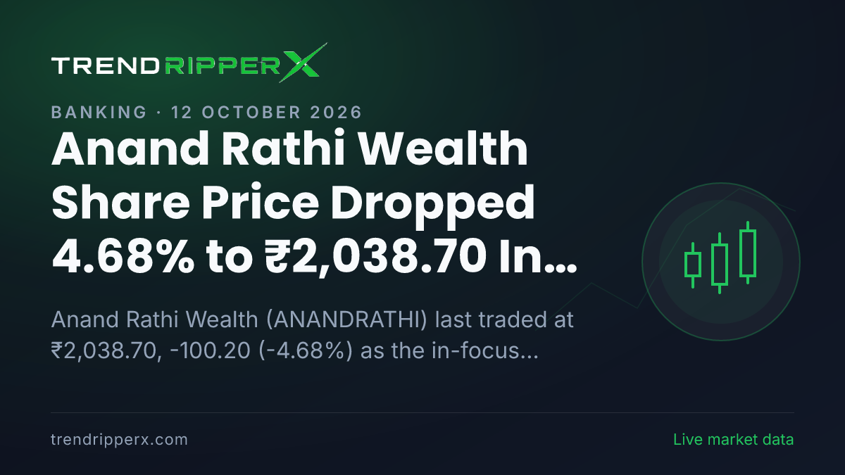 Anand Rathi Wealth Share Price Dropped 4.68% to ₹2,038.70 In Friday's Session — Volumes, 52-Week Range and What to Watch Next