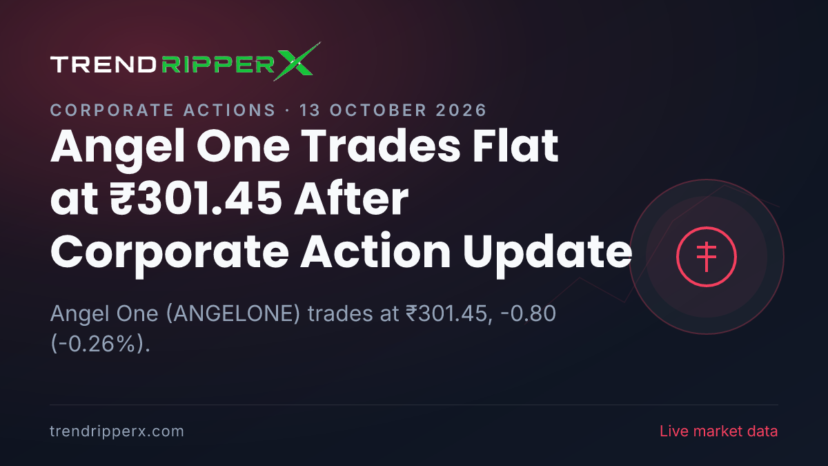 Angel One Trades Flat at ₹301.45 After Corporate Action Update — Levels, Volumes and the Follow-Up to Track