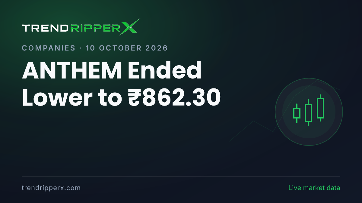 ANTHEM Ended Lower to ₹862.30: Inside the Block Deal Story Moving Anthem Biosciences Shares