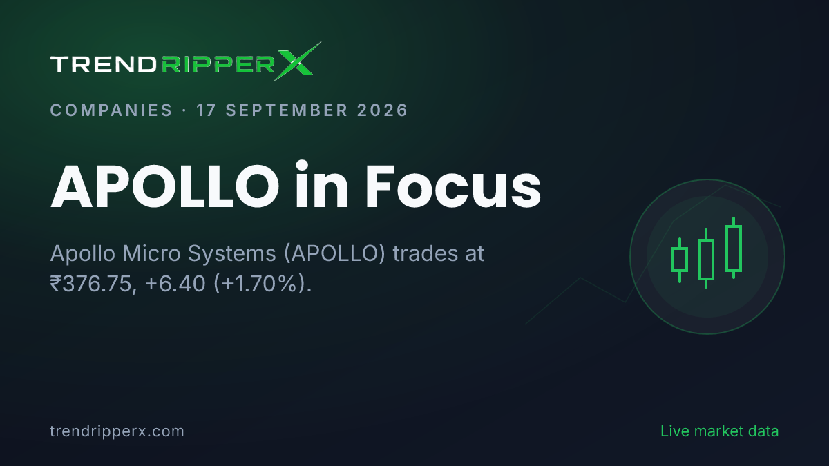 APOLLO in Focus: Apollo Micro Systems Share Price Opens Gap-Down at ₹371.00 on Rising Newsflow