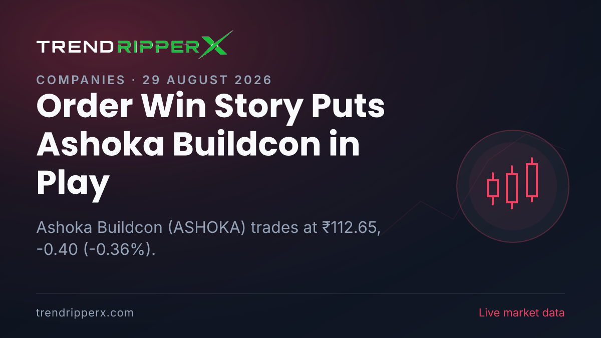 Order Win Story Puts Ashoka Buildcon in Play: Share Price Trades Flat at ₹112.65, and Here Is the Arithmetic