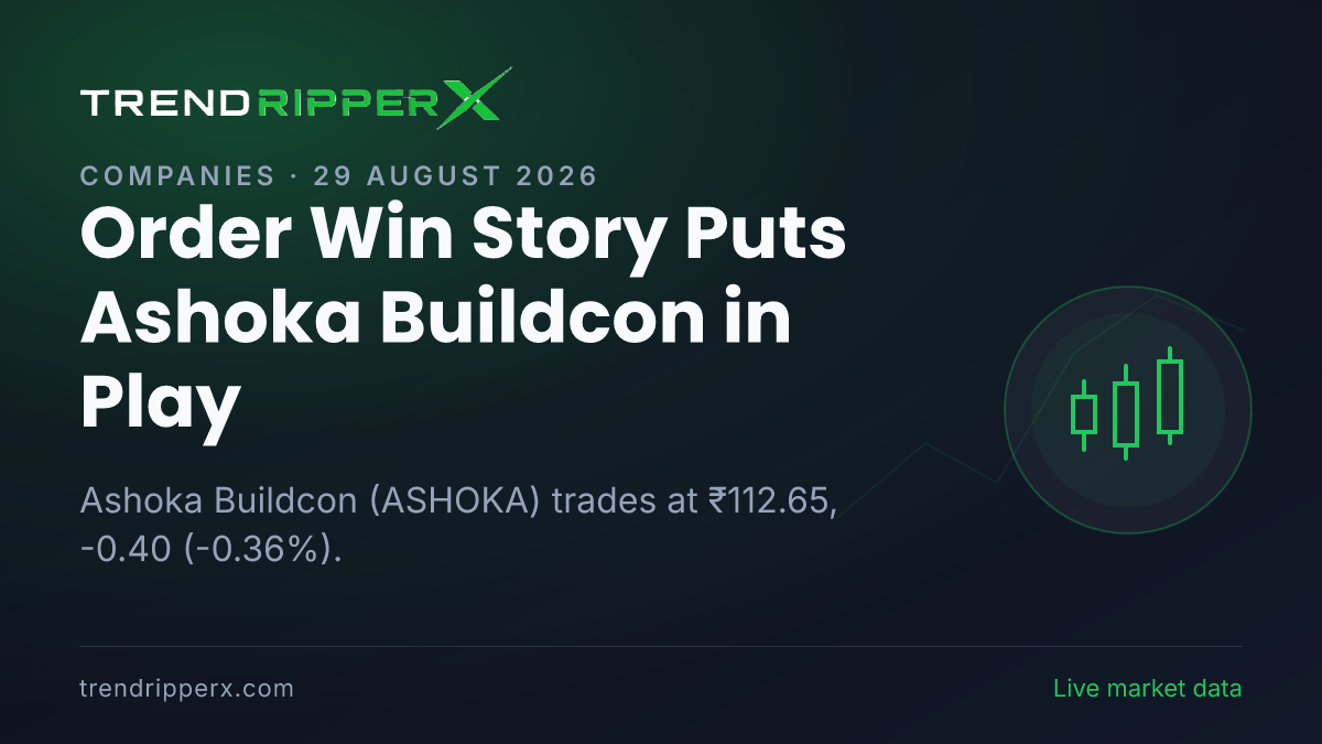 Order Win Story Puts Ashoka Buildcon in Play: Share Price Trades Flat at ₹112.65, and Here Is the Arithmetic