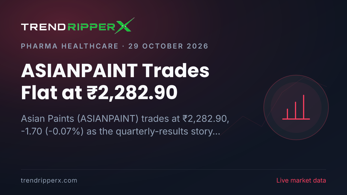 ASIANPAINT Trades Flat at ₹2,282.90: Inside the Quarterly Results Story Moving Asian Paints Shares