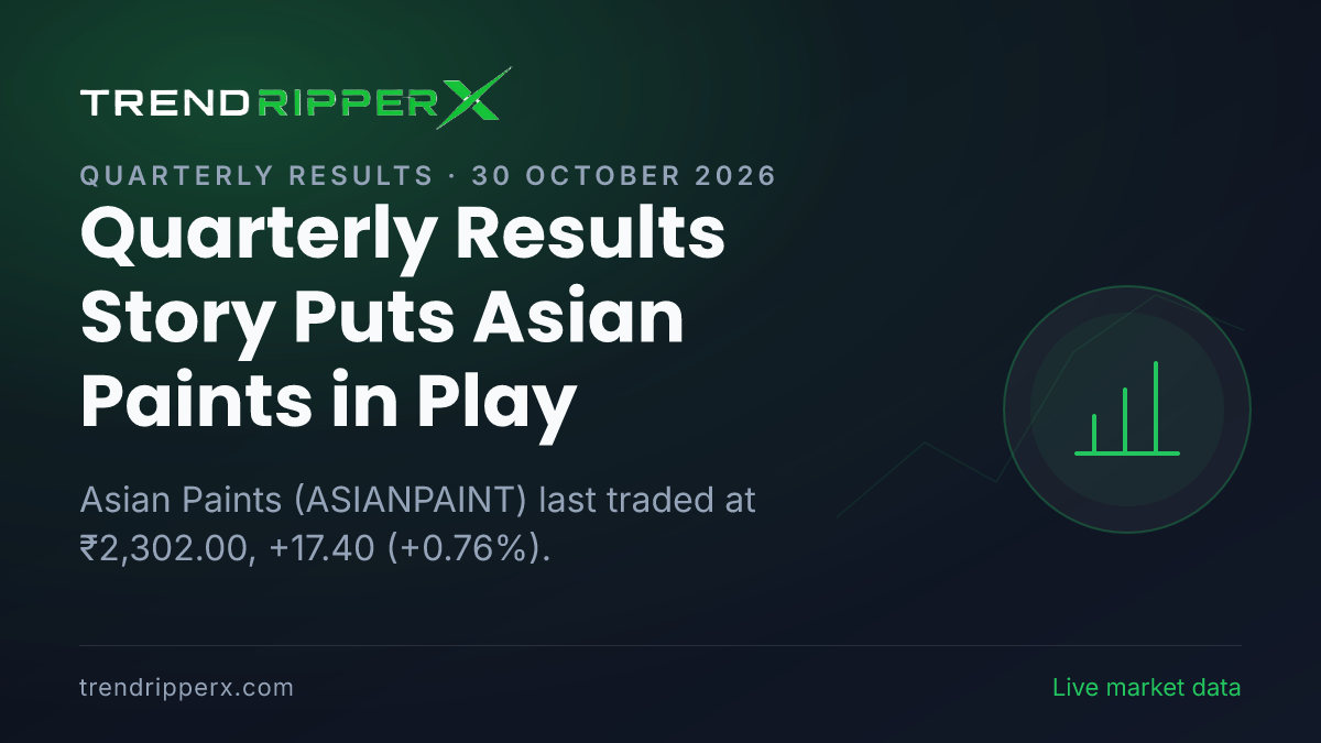 Quarterly Results Story Puts Asian Paints in Play: Share Price Saw 3.7x Volume Spike, and Here Is the Arithmetic
