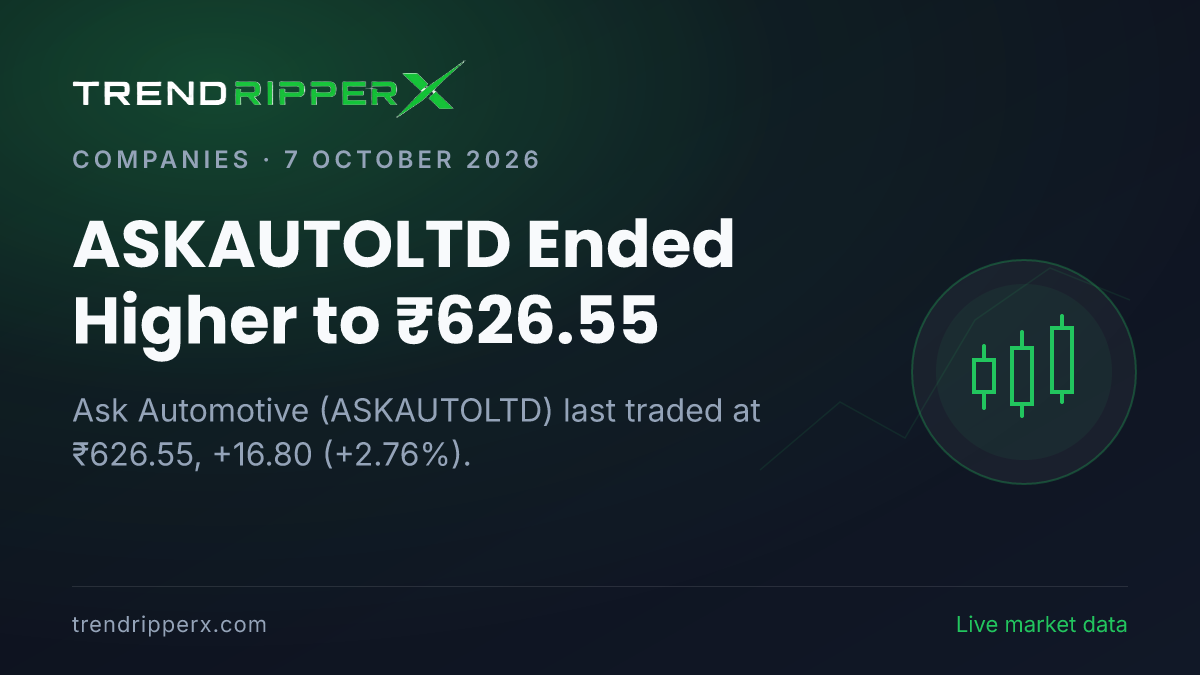 ASKAUTOLTD Ended Higher to ₹626.55: Inside the Brokerage Call Story Moving Ask Automotive Shares