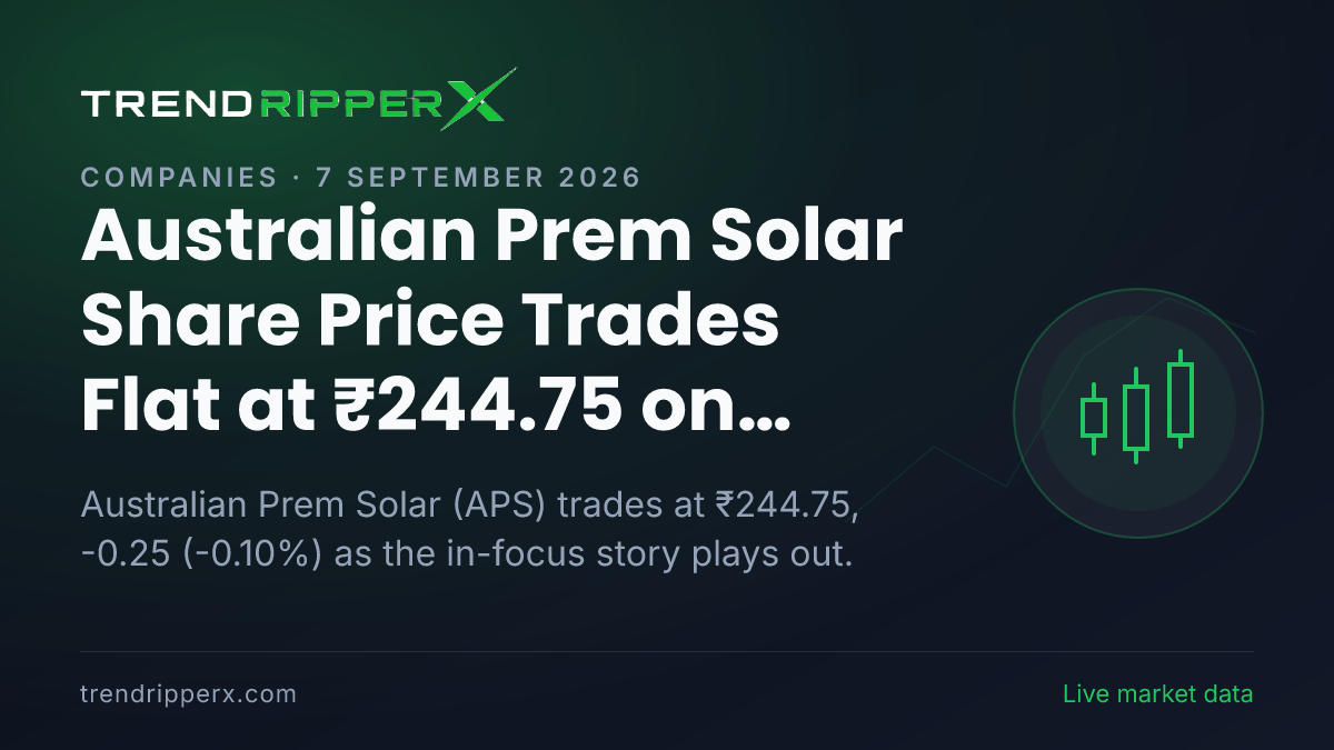 APS in Focus: Australian Prem Solar Share Price Trades Flat at ₹244.75 on Rising Newsflow