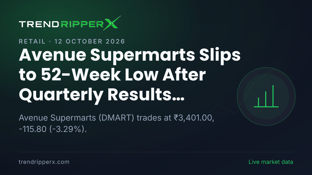 Avenue Supermarts Slips to 52-Week Low After Quarterly Results Update — Levels, Volumes and the Follow-Up to Track