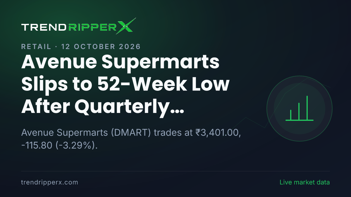 Avenue Supermarts Slips to 52-Week Low After Quarterly Results Update — Levels, Volumes and the Follow-Up to Track