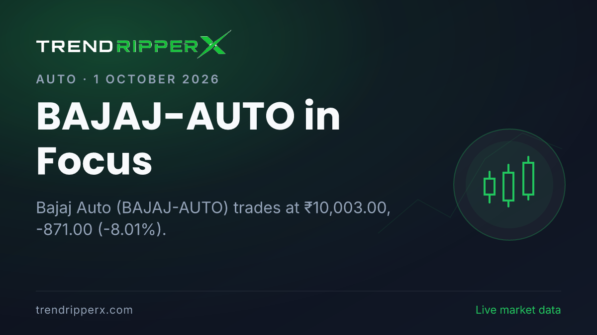 BAJAJ-AUTO in Focus: Bajaj Auto Share Price Crashes 8.01% on Rising Newsflow