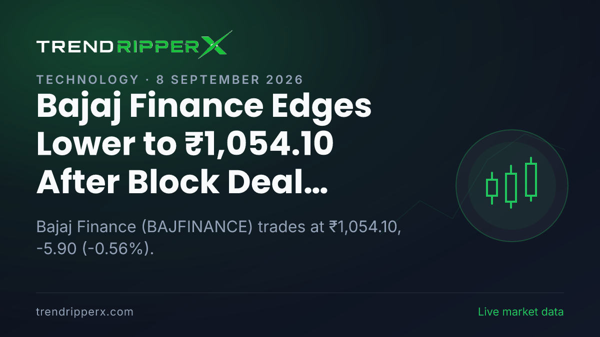 Bajaj Finance Edges Lower to ₹1,054.10 After Block Deal Update — Levels, Volumes and the Follow-Up to Track