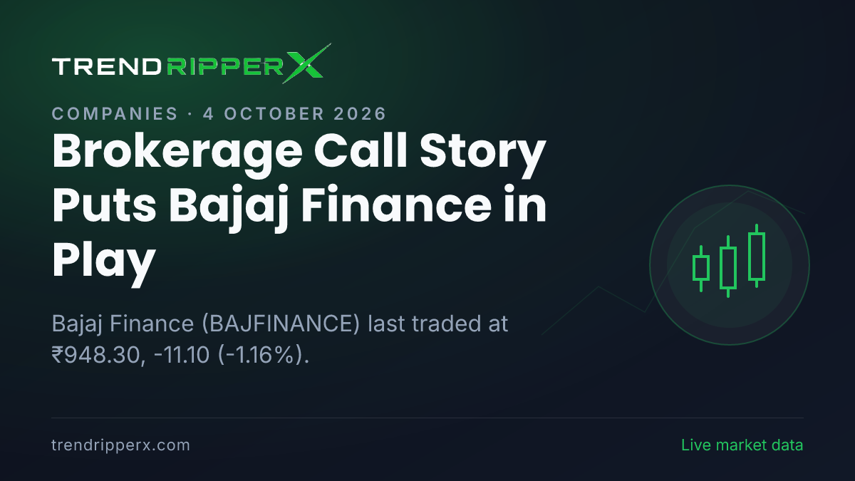 Brokerage Call Story Puts Bajaj Finance in Play: Share Price Ended Lower to ₹948.30, and Here Is the Arithmetic