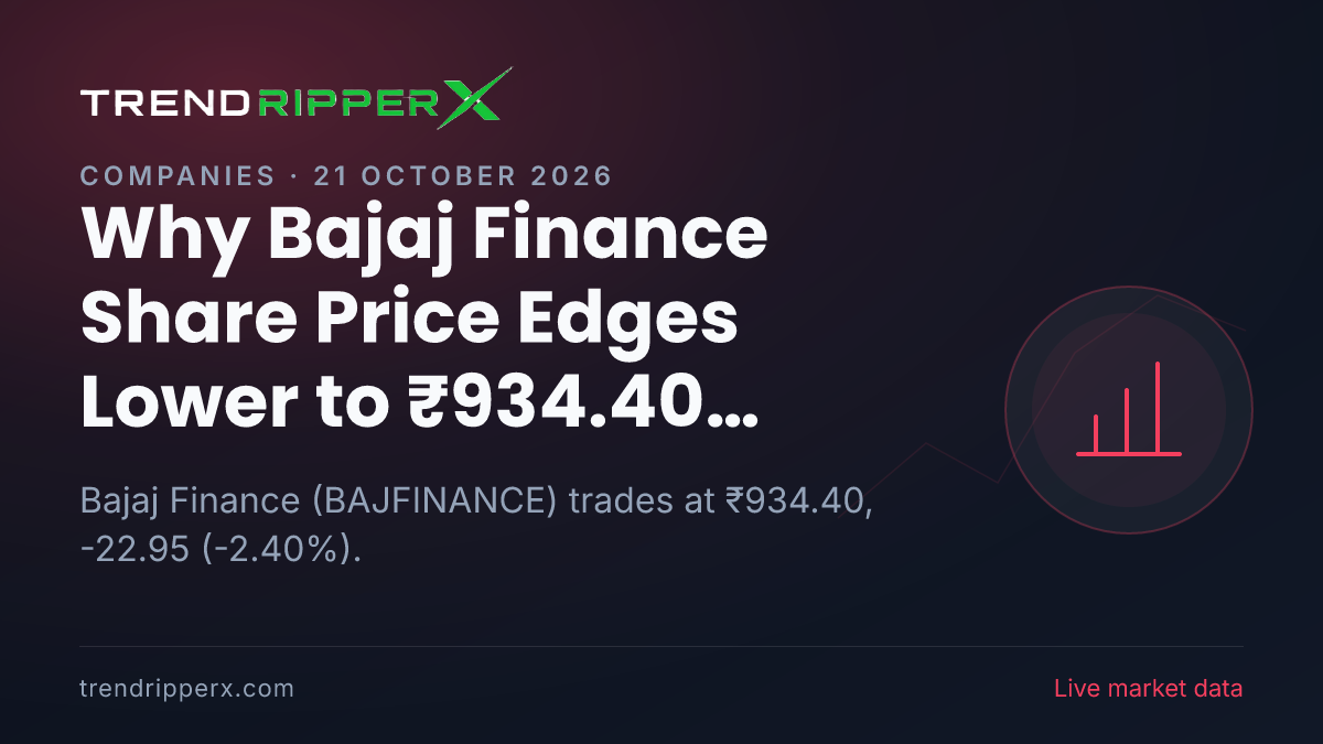 Why Bajaj Finance Share Price Edges Lower to ₹934.40 Today: the Quarterly Results Trigger, Explained