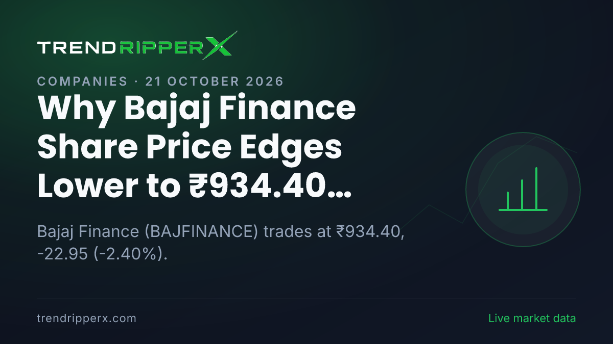 Why Bajaj Finance Share Price Edges Lower to ₹934.40 Today: the Quarterly Results Trigger, Explained
