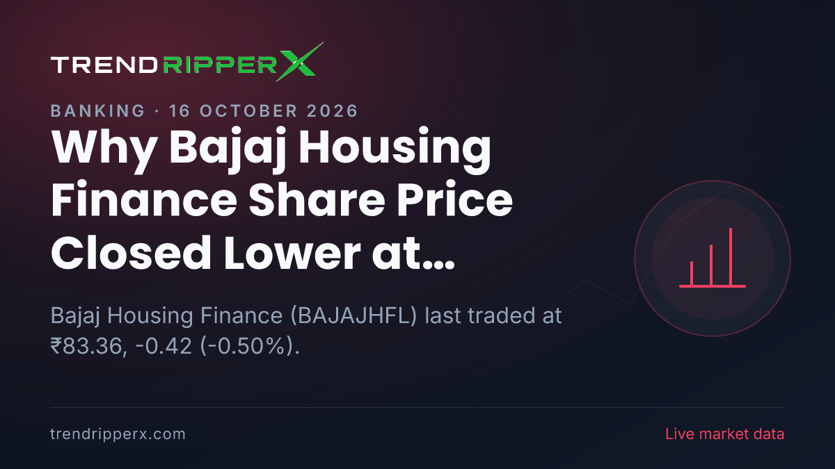 Why Bajaj Housing Finance Share Price Closed Lower at ₹83.36 After Today's Close: the Quarterly Results Trigger, Explained