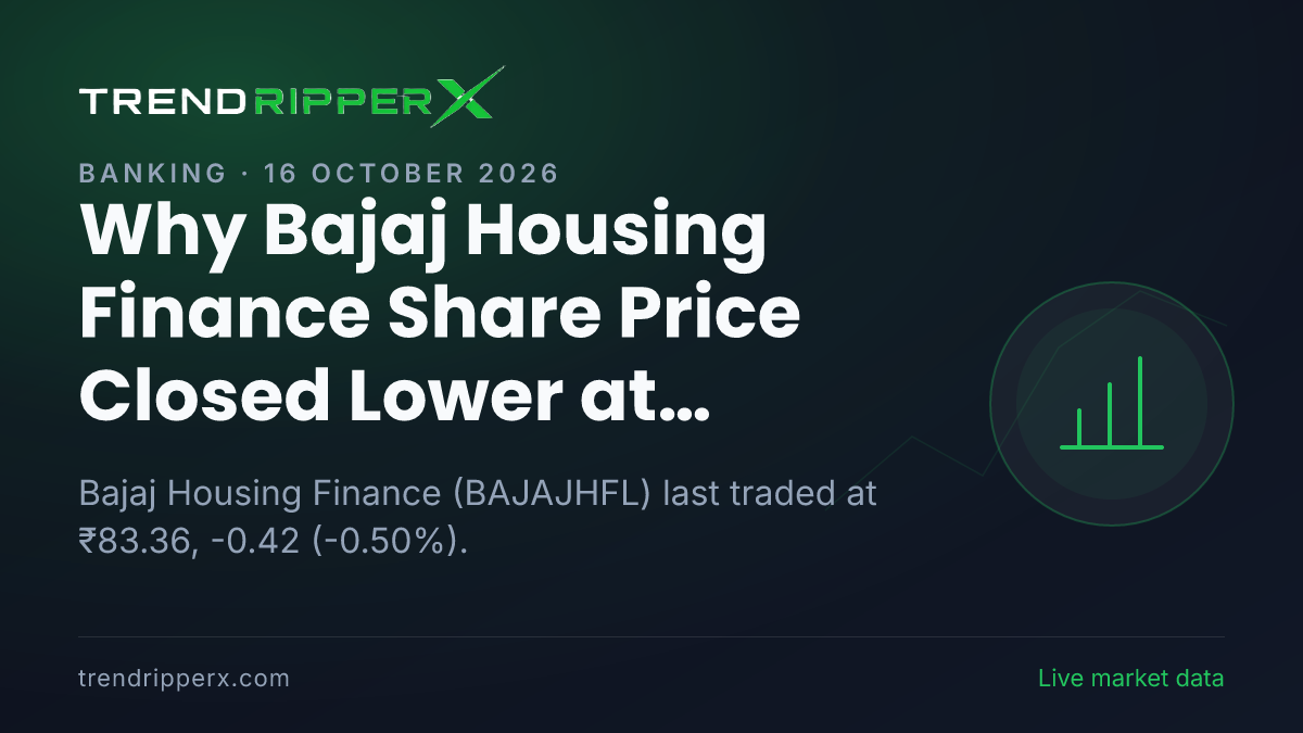 Why Bajaj Housing Finance Share Price Closed Lower at ₹83.36 After Today's Close: the Quarterly Results Trigger, Explained