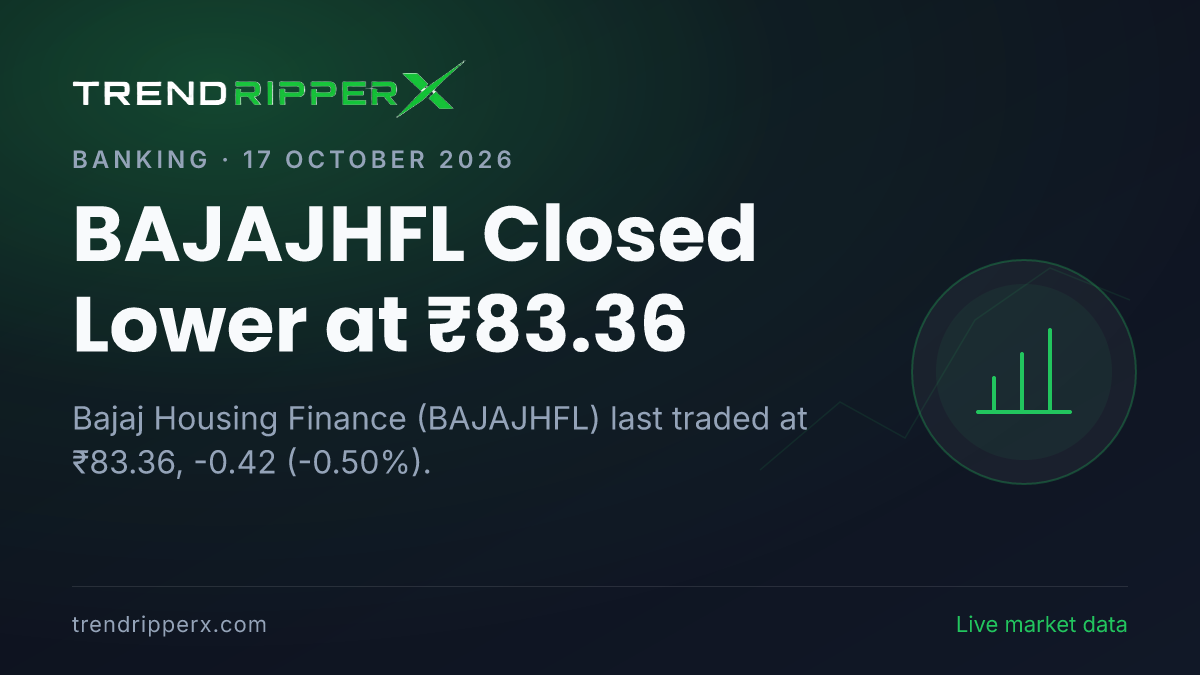 BAJAJHFL Closed Lower at ₹83.36: Inside the Quarterly Results Story Moving Bajaj Housing Finance Shares
