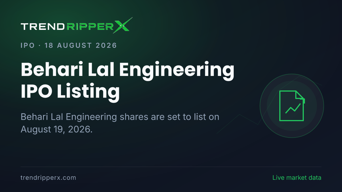 Behari Lal Engineering IPO Listing: GMP Signals 36.84% Premium Ahead of August 19 Debut