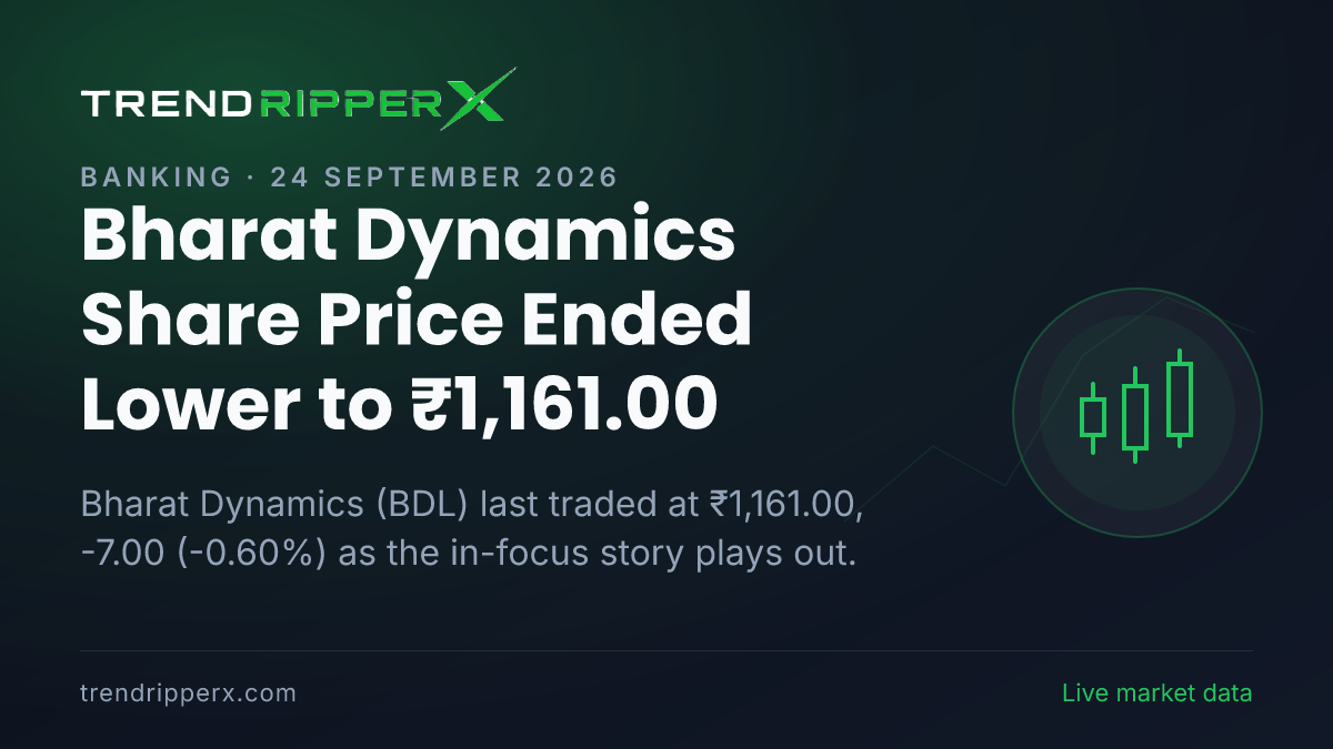 Bharat Dynamics Share Price Ended Lower to ₹1,161.00: What Is Driving BDL In Wednesday's Session, and the Levels That Matter